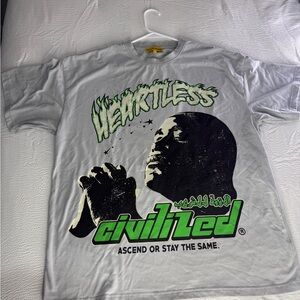 Heartless Graphic Tee - White with Green Print